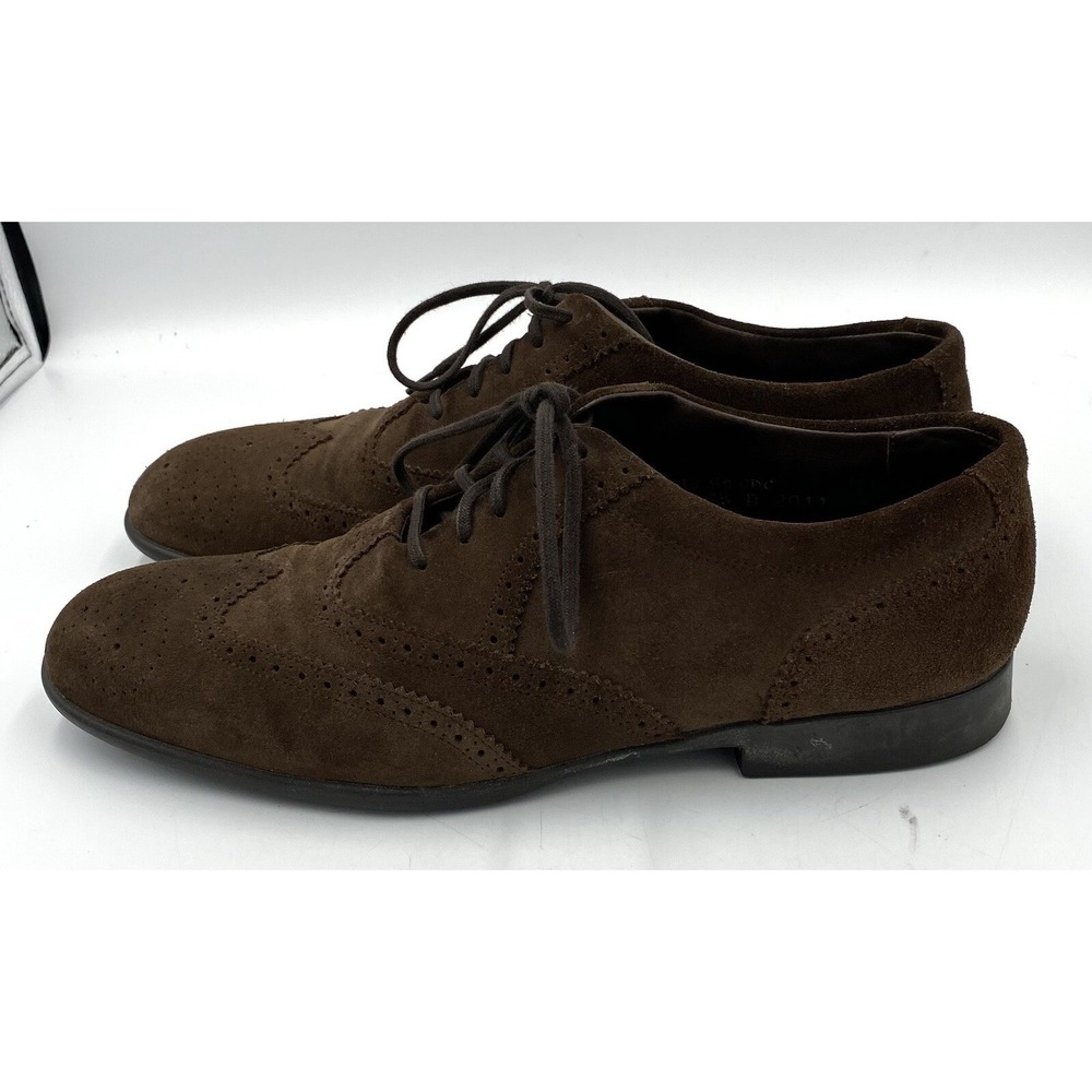 JM Weston Men's Suede Leather Oxford Dress Shoes Brown Size‎ 7.5 D